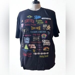 Teddy Fresh Logo Collage Graphic Tshirt Black Streetwear 3XL